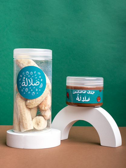 Bananas with dipping chocolate